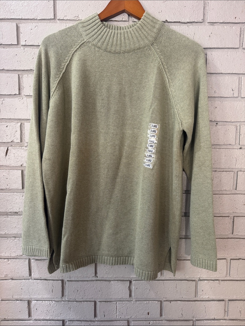 JEANNE PIERRE Olive Green Crewneck Sweater